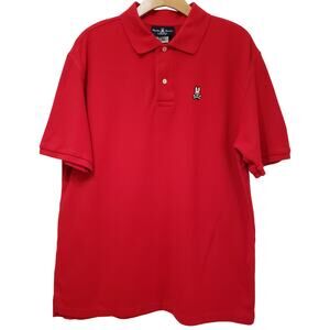 Psycho Bunny Short Sleeve Polo Men's Size 8/ US XXL in Red 100% Pima Cotton